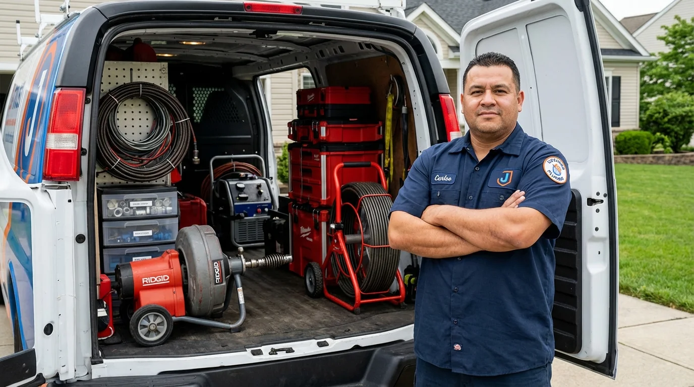 Professional drain cleaning equipment and Johns Plumbing LLC plumber in Mill Valley