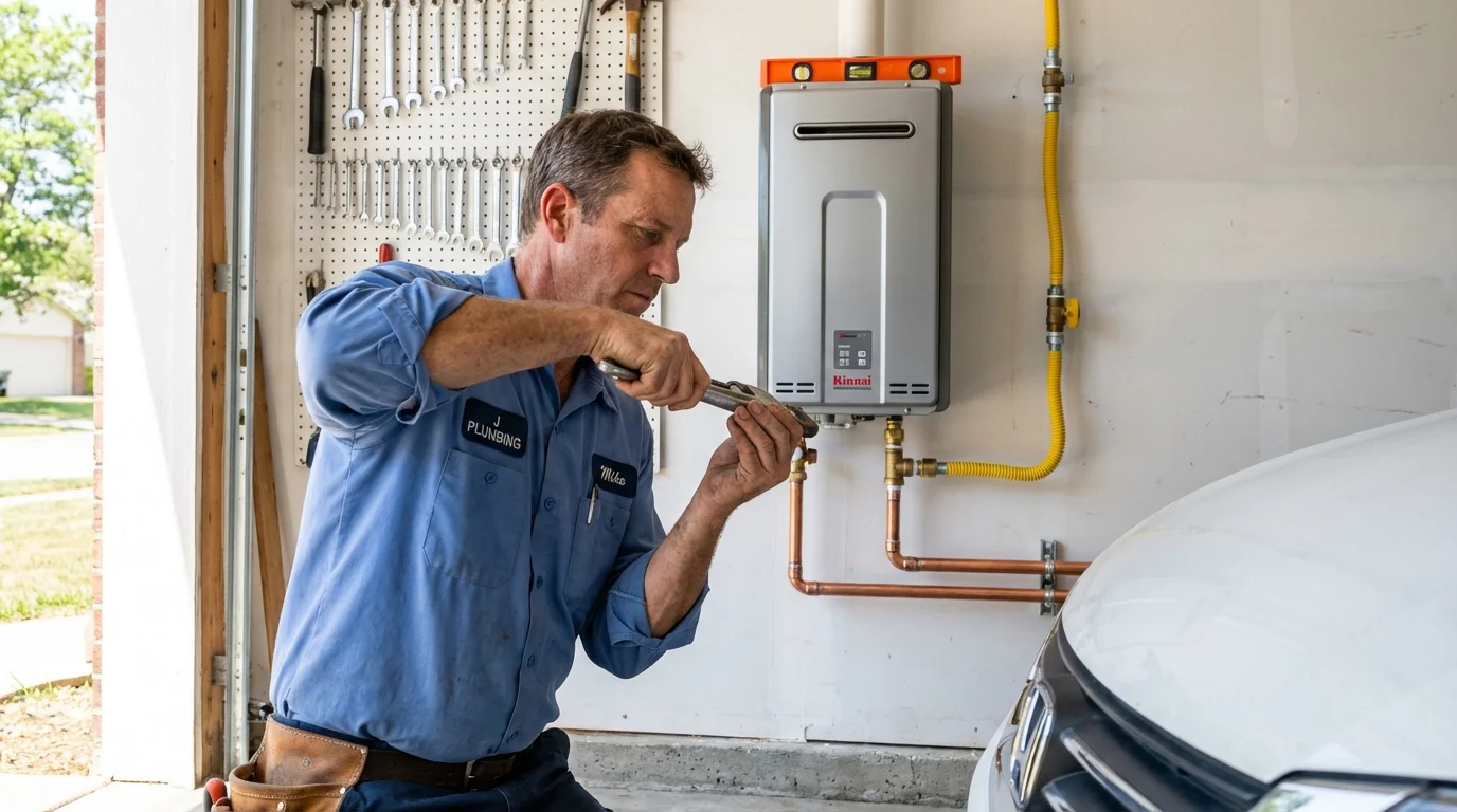 Tankless water heater installation by a Johns Plumbing LLC plumber in Mill Valley